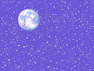 ウキウキした夜の明るい月