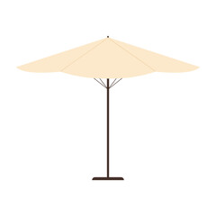 Outdoor patio umbrella. Garden furniture, backyard landscape cartoon vector illustration