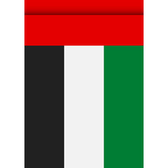 United arab emirates flag or pennant isolated on white background. Pennant flag icon.