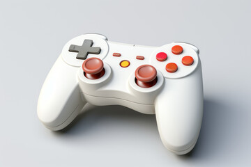 White game controller mockup on white background in 3d art style, generative ai - 688663724