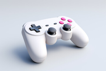 White game controller mockup on white background in 3d art style, generative ai - 688663743