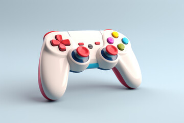 White game controller mockup on white background in 3d art style, generative ai - 688663775