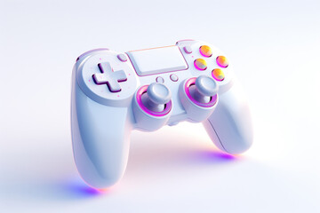 White game controller mockup on white background in 3d art style, generative ai - 688663777