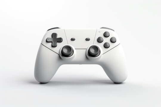 White game controller mockup on white background in 3d art style, generative ai
