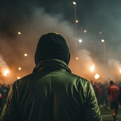 Football ultras with flares