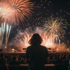 fireworks over the city