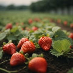 strawberries in a field
