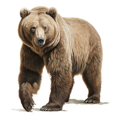 Fototapeta premium ヒグマ(背景無し,切り抜き,白背景,写実的)