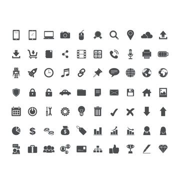 universal interface icons for web or apps: communication, media, shopping, travel, weather and more. Clean and minimalistic; personal hand drawn feel. Thin line icons isolated on white.
