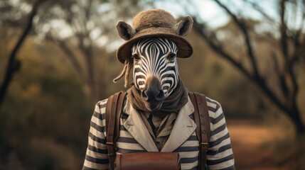 Whimsical Adventure with Anthropomorphic Zebra Travel Guide