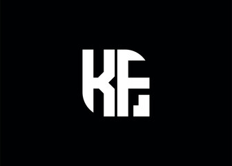 Monogram Letter KF Logo Design vector template