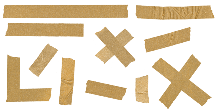 glitter tapes on transparent background