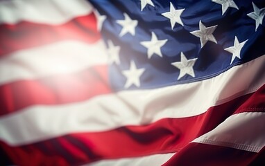 Presidents day celebrate on America flag background