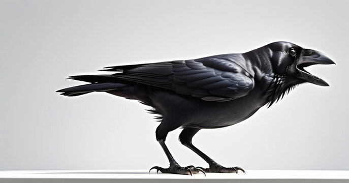 crow on white background