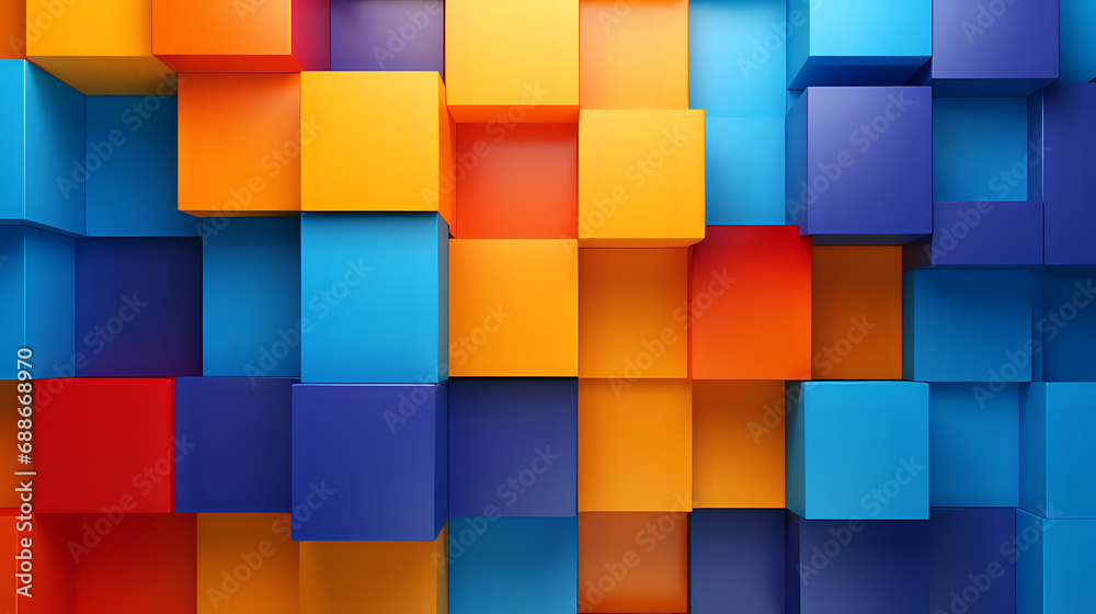 Wall mural abstract background of colorful cubes. generative ai