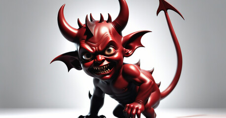 little devil on white background