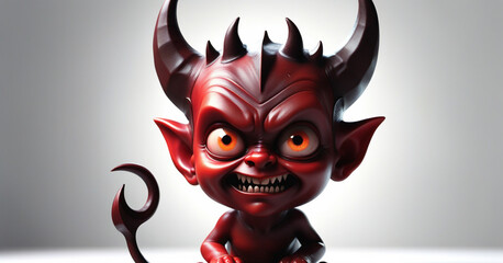 little devil on white background