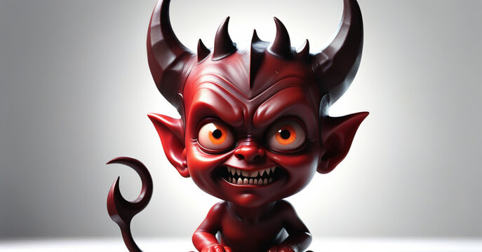 little devil on white background