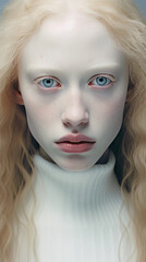 portrait of an albino woman