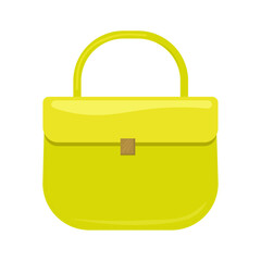 Yellow woman handbag. Vector illustration
