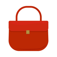 Orange women handbag. Vector illustration