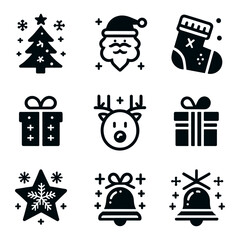 Christmas icons set. Vector illustrations - 688670146