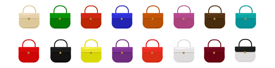 Set of women handbag. Vector illustration