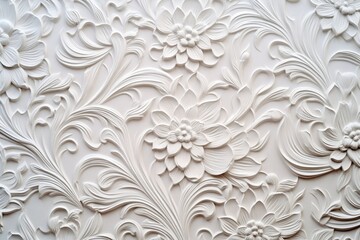 Plaster background floral pattern, Generative AI