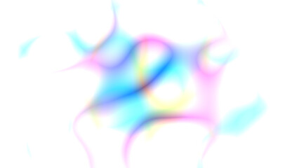 Minimalistic holographic background 8K 16:9. Cyan blue yellow pink purple glowing gradient curved lines on white backdrop. Neon rainbow abstraction. Paint splash texture for poster, web banner, cover