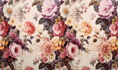 Vintage floral pattern, Generative AI