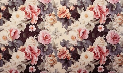 Vintage floral pattern, Generative AI