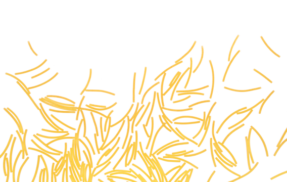 Italian uncooked pasta soup scatter isolated on white, top view