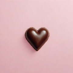 a chocolate heart on pure background, Valentine's Day