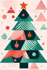 Festive christmas tree simple festive minimal background