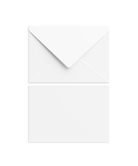 Blank envelope template on white background.
Front and back view envelope mockup on white background