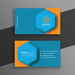 vector elegant minimal blue and yellow business card template