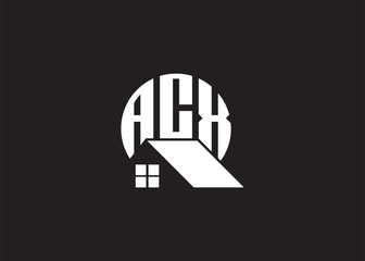 Real Estate Letter ACX Monogram Vector Logo.Home Or Building Shape ACX Logo