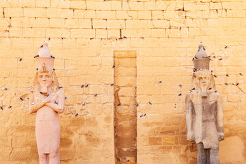 Ancient Luxor Temple at sunset. Details.