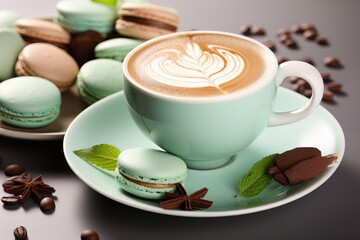 Chocolate and mint cappuccino fantasy pastel colors