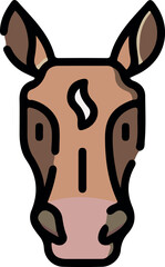 Vector illustration of animal faces with cute style.