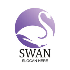 Swan logo design simple concept Premium Vector