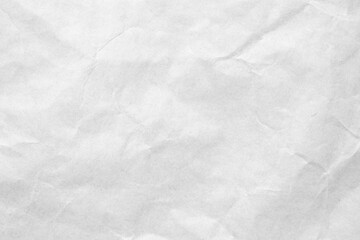 Abstract white crumpled and creased recycle craft paper texture background