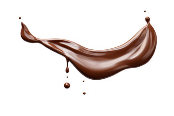Chocolate milk splash isolated on transparency background, nutrition liquid fluid element flowing wave explode, dripping brown choco with drops - obrazy, fototapety, plakaty