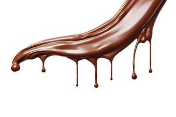 Chocolate milk splash isolated on transparency background, nutrition liquid fluid element flowing wave explode, dripping brown choco with drops
