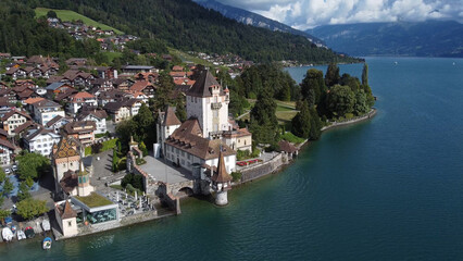 Fototapeta na wymiar The Oberhofen Castle in Switzerland.