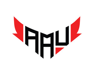 AAU letter logo design.