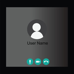 Video call screen template. Video conferencing and online meeting workspace vector layout. Video call Interface for social communication application. Vector illustration.