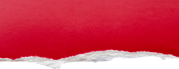 Red ripped paper torn edges strips isolated on white background