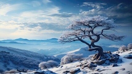 Frosted Elegance on the Mountain Horizon