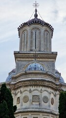 Fototapeta na wymiar Close-up view of the beautiful architecture of the Curtea de Arges Cathedral, in Romania.